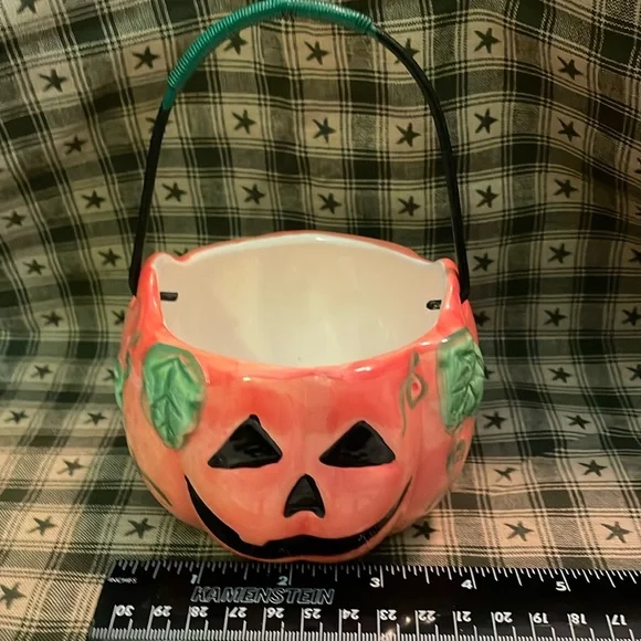Vintage K's Collection Ceramic Jack O Lantern Pumpkin Halloween/Fall Decor - Picture 1 of 8
